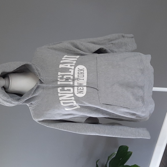MV Sport Tops - Grey hooded Long Island Sweatshirt